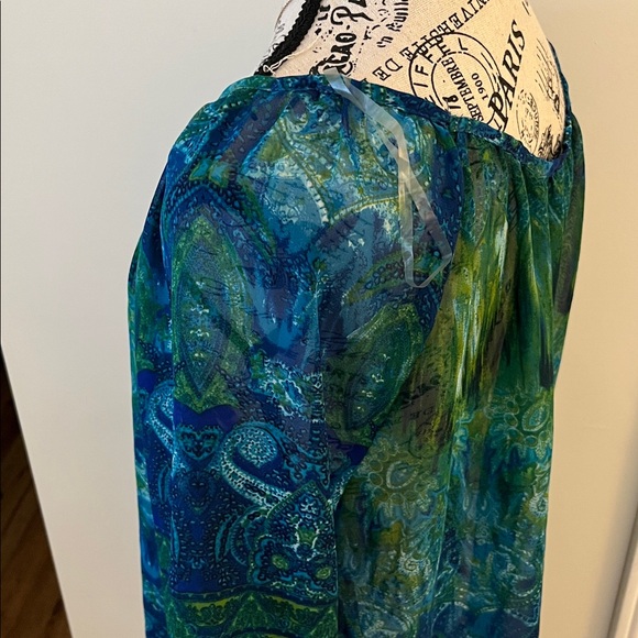 💗Ricki's Vibrant Blue and Green Blouse - Picture 10 of 14